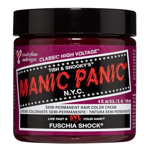 MANIC PANIC Classic Fuchsia Shock Semi-Permanente Haarfarbe – Leuchtend Dunkelrosa Haarfärbemittel für Frauen & Männer, Hält 4-6 Wochen, Vegan & Tierversuchsfrei (118 ml)
