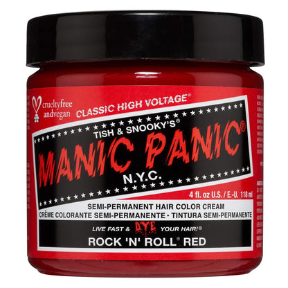 MANIC PANIC Classic Rock N Roll Red Semi-Permanente Haarfarbe – Warmes Mittelrot, Vegan &amp; Tierversuchsfrei, 4 Unzen
