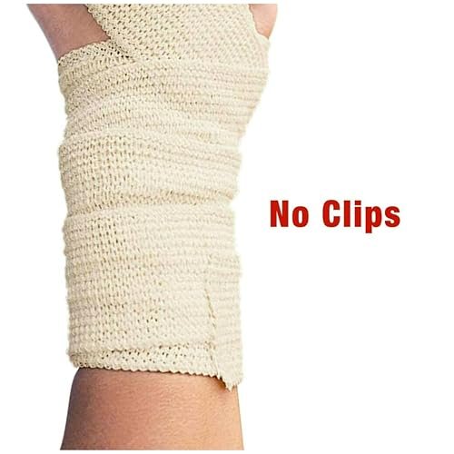 ACE 4 Zoll Selbstklebende Elastische Bandage, Keine Clips, Beige, Ideal für Bein, Schulter und mehr, 1 Stück