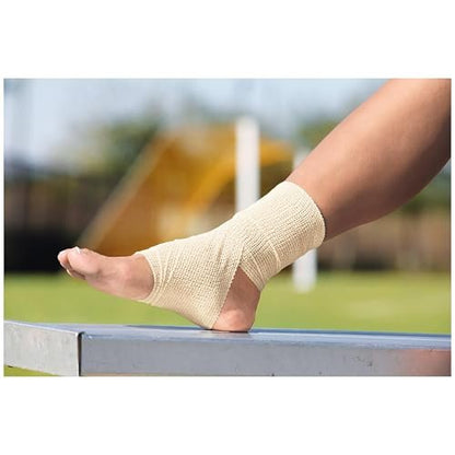ACE 4 Zoll Selbstklebende Elastische Bandage, Keine Clips, Beige, Ideal für Bein, Schulter und mehr, 1 Stück