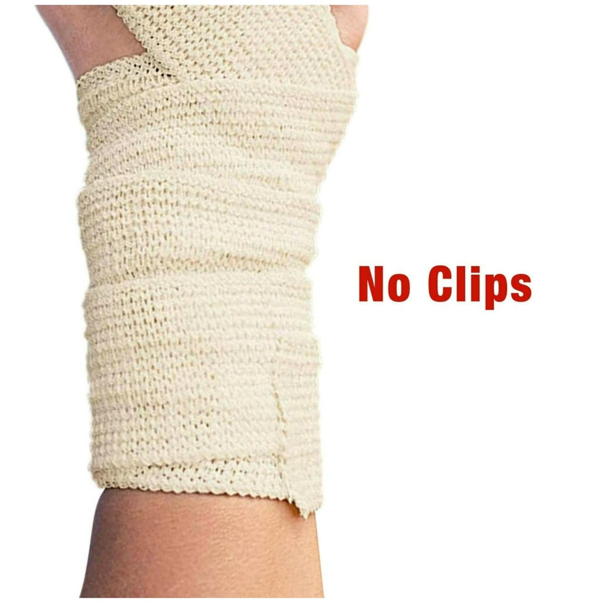ACE 4 Zoll Selbstklebende Elastische Bandage, Keine Clips, Beige, Ideal für Bein, Schulter und mehr, 1 Stück