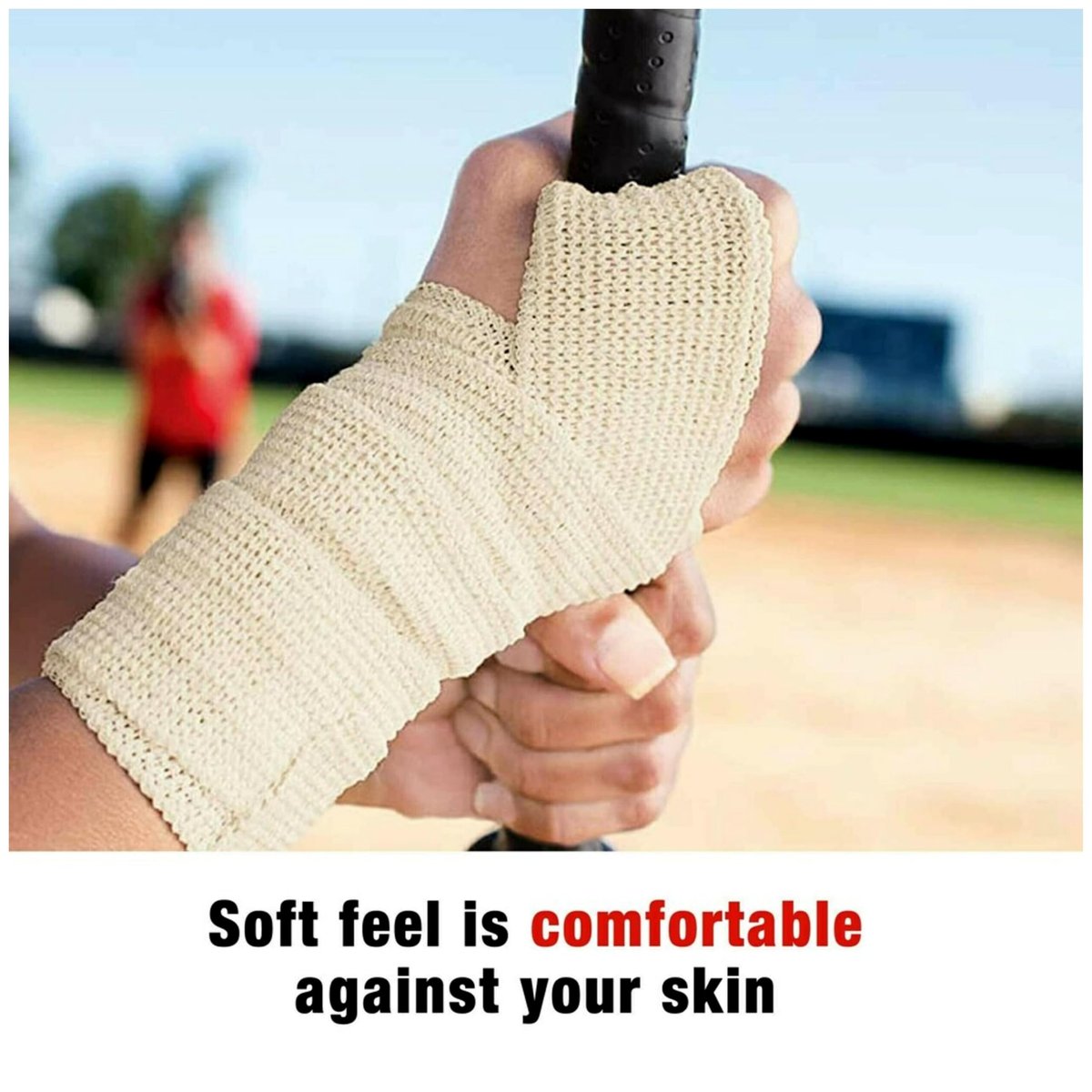 ACE 4 Zoll Selbstklebende Elastische Bandage, Keine Clips, Beige, Ideal für Bein, Schulter und mehr, 1 Stück