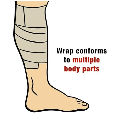 ACE 4 Zoll Selbstklebende Elastische Bandage, Keine Clips, Beige, Ideal für Bein, Schulter und mehr, 1 Stück