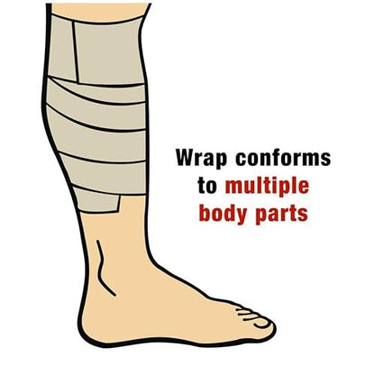 ACE 4 Zoll Selbstklebende Elastische Bandage, Keine Clips, Beige, Ideal für Bein, Schulter und mehr, 1 Stück
