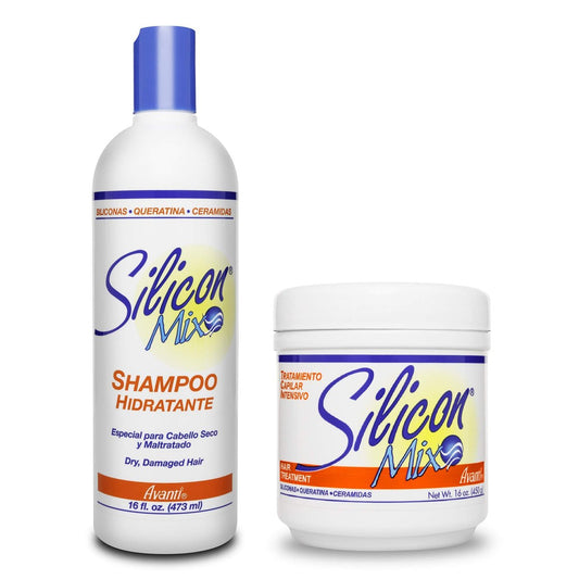 Silicon Mix Haarbehandlung & Shampoo 16 oz Set – Tiefenpflege für trockenes, geschädigtes & brüchiges Haar – Feuchtigkeitsspendende Formel zur Reparatur und Frizz-Kontrolle