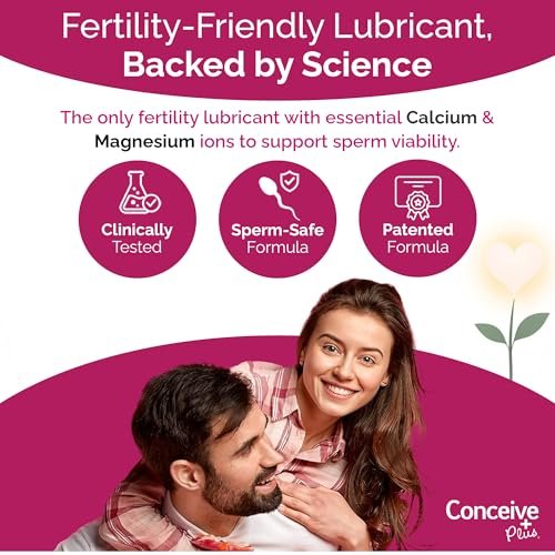 Conceive Plus Fruchtbarkeitsgleitmittel für Paare mit Kinderwunsch – pH-ausgeglichenes, spermienfreundliches Gel mit Magnesium und Calcium – wasserbasiertes Fruchtbarkeitslubrikant – 2,5 oz Tube