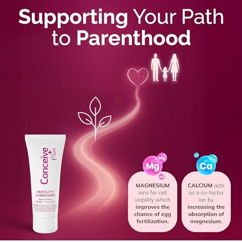 Conceive Plus Fruchtbarkeitsgleitmittel für Paare mit Kinderwunsch – pH-ausgeglichenes, spermienfreundliches Gel mit Magnesium und Calcium – wasserbasiertes Fruchtbarkeitslubrikant – 2,5 oz Tube