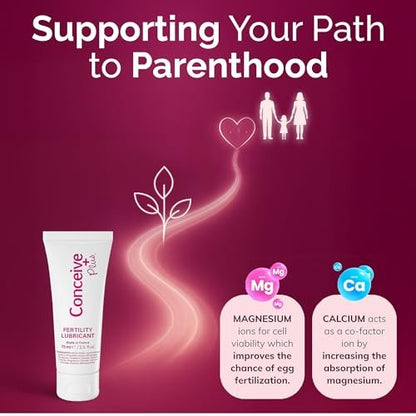 Conceive Plus Fruchtbarkeitsgleitmittel für Paare mit Kinderwunsch – pH-ausgeglichenes, spermienfreundliches Gel mit Magnesium und Calcium – wasserbasiertes Fruchtbarkeitslubrikant – 2,5 oz Tube