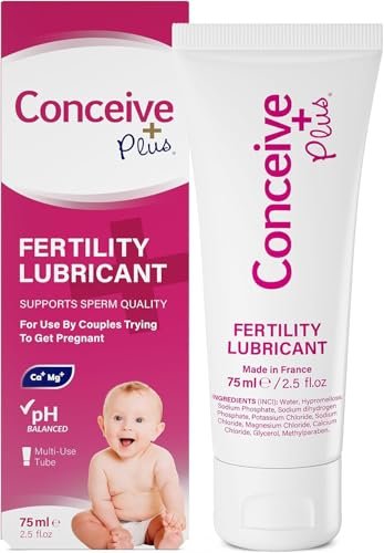 Conceive Plus Fruchtbarkeitsgleitmittel für Paare mit Kinderwunsch – pH-ausgeglichenes, spermienfreundliches Gel mit Magnesium und Calcium – wasserbasiertes Fruchtbarkeitslubrikant – 2,5 oz Tube