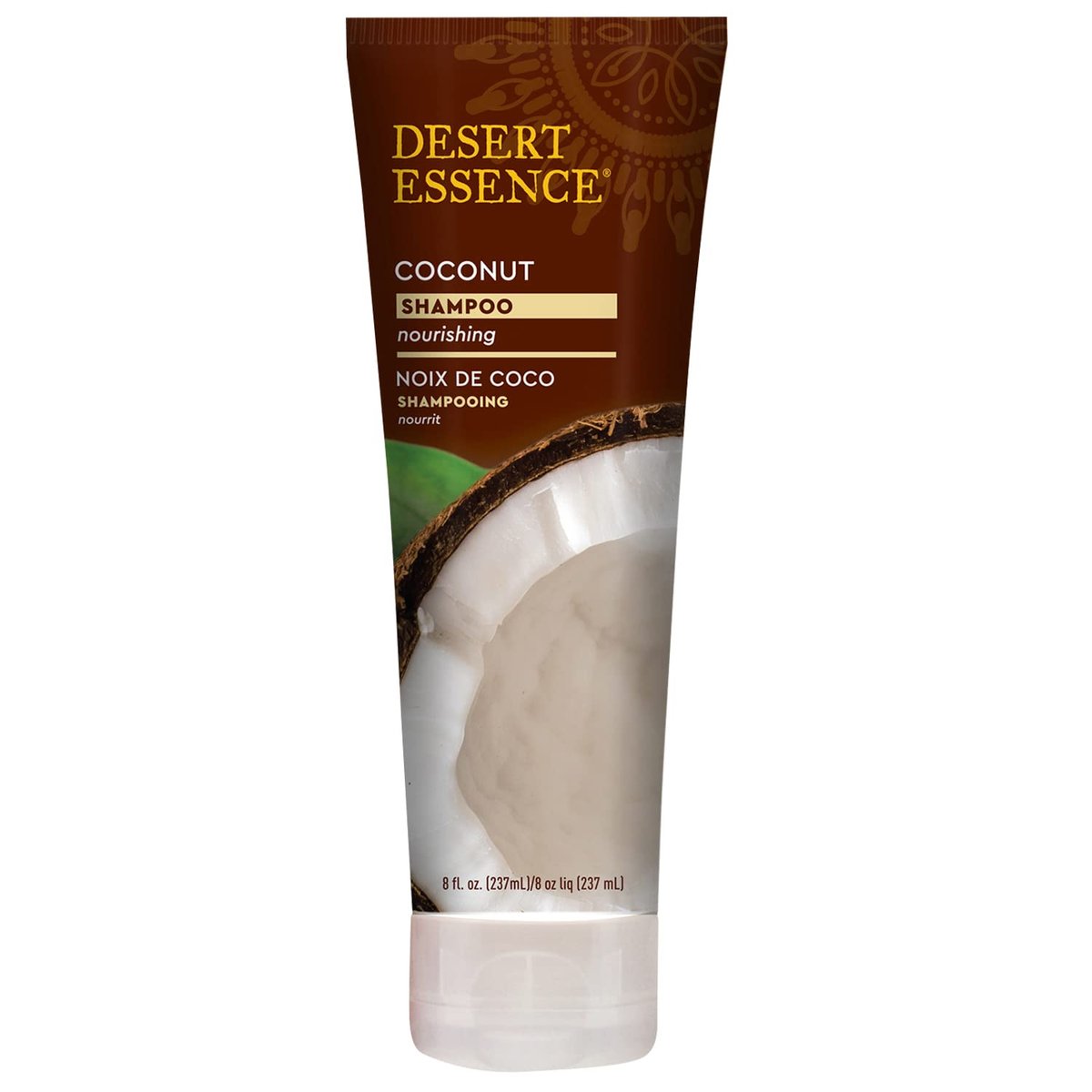 Desert Essence Kokosnuss Shampoo, 237 ml – Glutenfrei, Vegan, Parabenfrei – Pflegendes Shampoo für trockenes Haar mit Kokosöl, Sheabutter & Hanföl – Feuchtigkeitsspendend & Frizz reduzierend