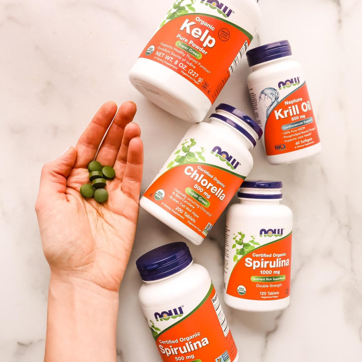 NOW Foods Bio Chlorella 500 mg – 200 Tabletten mit Chlorophyll, Beta-Carotin, Vitamin C, Eisen und Protein