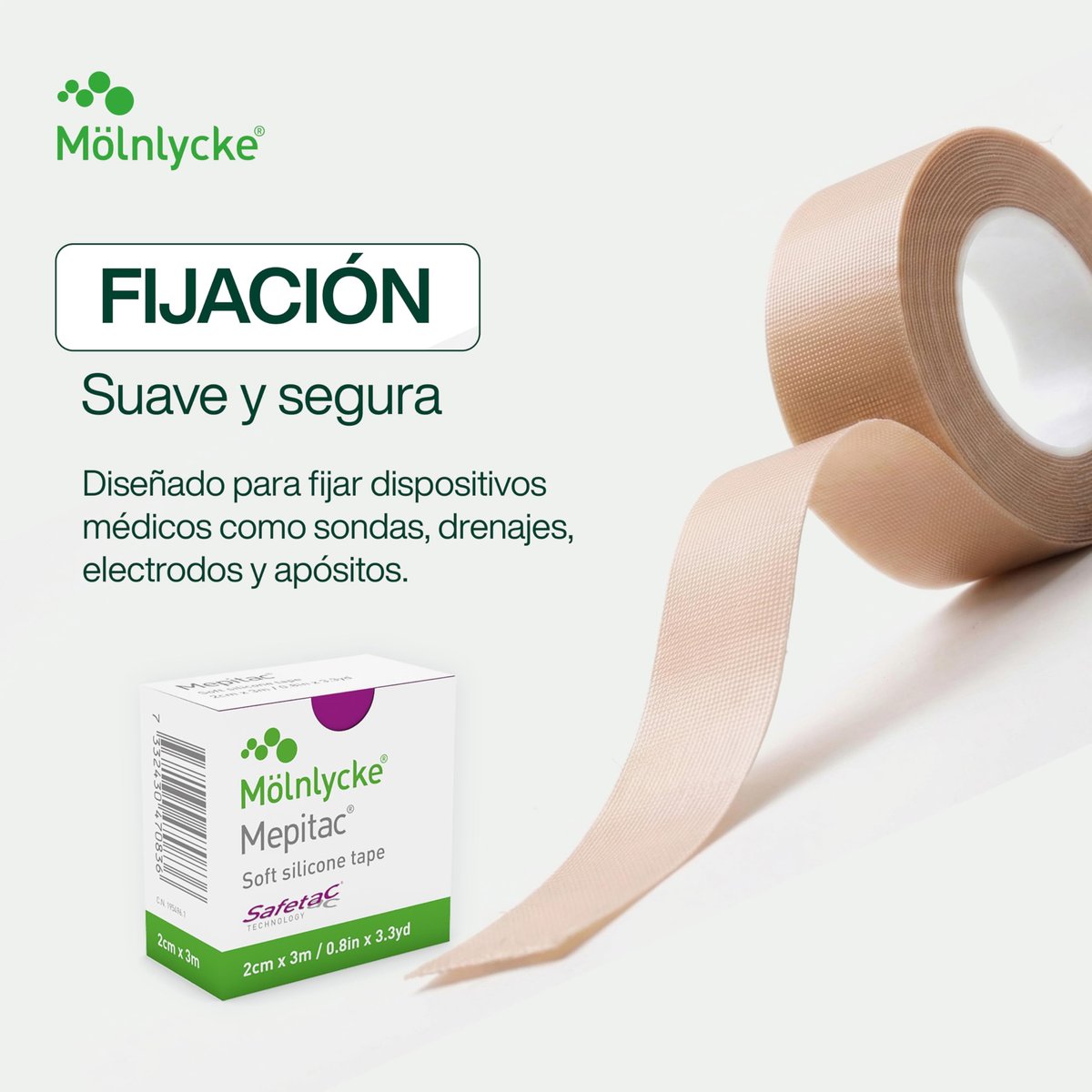Mepitac 298300 Weiches Silikonband, 2 cm x 3 m
