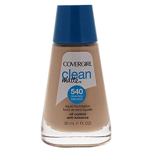 COVERGIRL Clean Matte Liquid Foundation, 540 Natural Beige, 30 ml – ölfreie Foundation für zu Unreinheiten neigende Haut