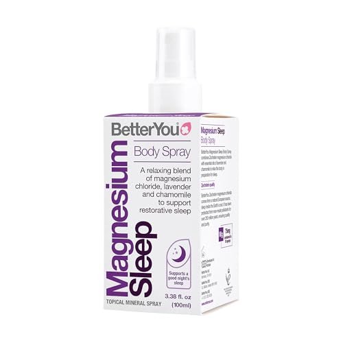 BetterYou Magnesium Muscle Body Spray – Entspannendes Topisches Magnesium & Ätherische Öle Spray – Lavendel & Kamille – Fördert Besseren Schlaf – 100 ml