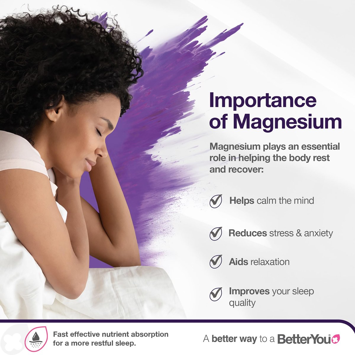 BetterYou Magnesium Muscle Body Spray – Entspannendes Topisches Magnesium & Ätherische Öle Spray – Lavendel & Kamille – Fördert Besseren Schlaf – 100 ml