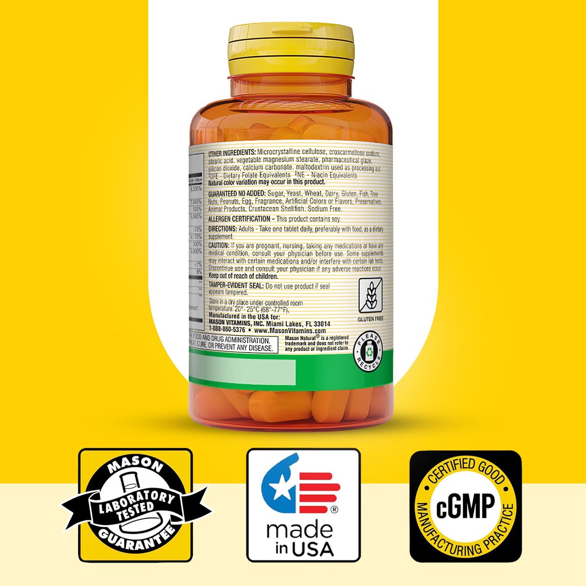 MASON NATURAL Ultra B-100 Komplex – 100 Kapseln, Tagesvorrat für normale Immununterstützung und Energiestoffwechsel