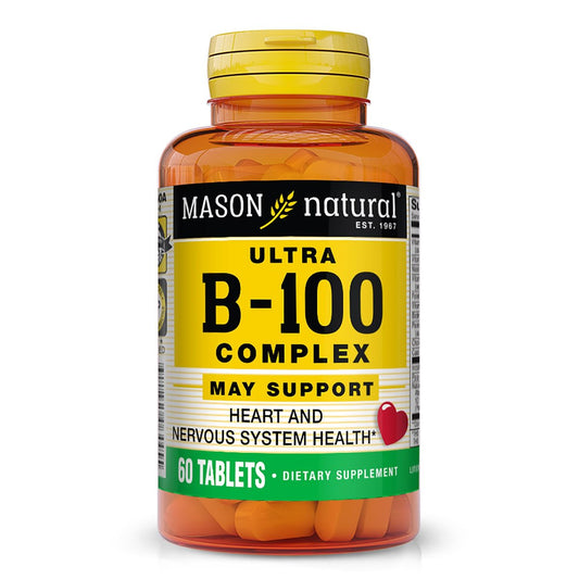 MASON NATURAL Ultra B-100 Komplex – 100 Kapseln, Tagesvorrat für normale Immununterstützung und Energiestoffwechsel
