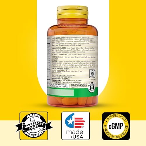 MASON NATURAL Ultra B-100 Komplex – 100 Kapseln, Tagesvorrat für normale Immununterstützung und Energiestoffwechsel