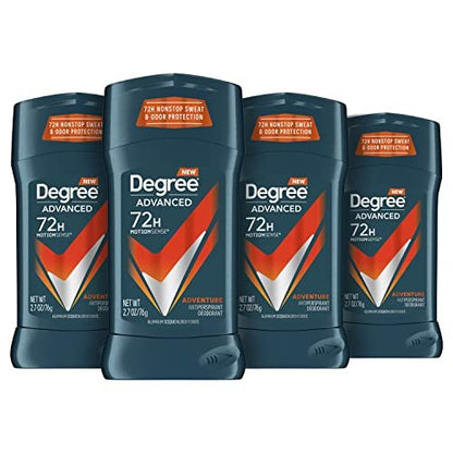 Degree Men Antiperspirant Deodorant Adventure – 4er-Pack mit MotionSense Technologie, 2,7 oz