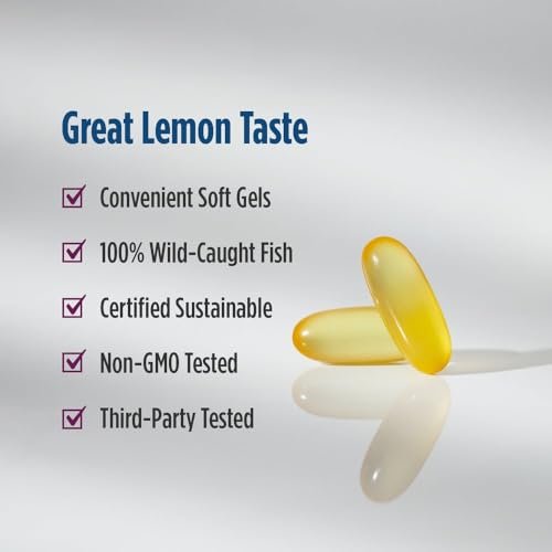 Nordic Naturals Complete Omega-D3, Zitronengeschmack - 60 Weichkapseln - 565 mg Omega-3 + 70 mg GLA + 1000 IE Vitamin D3 - EPA & DHA - Für gesunde Haut, Kognition & positive Stimmung - Non-GMO - 30 Portionen