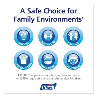 Purell Einzeln verpackte Desinfektionstücher für die Hände, 100 Stück pro Box