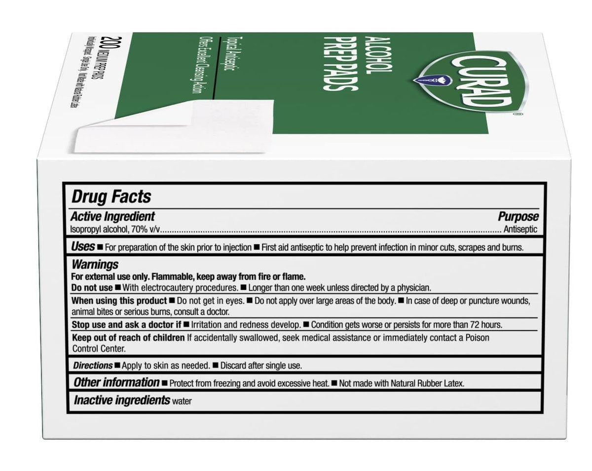 Curad Alkohol-Desinfektionstücher, 2-lagig, mittlere Größe, 200 Stück
