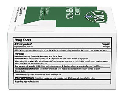 Curad Alkohol-Desinfektionstücher, 2-lagig, mittlere Größe, 200 Stück