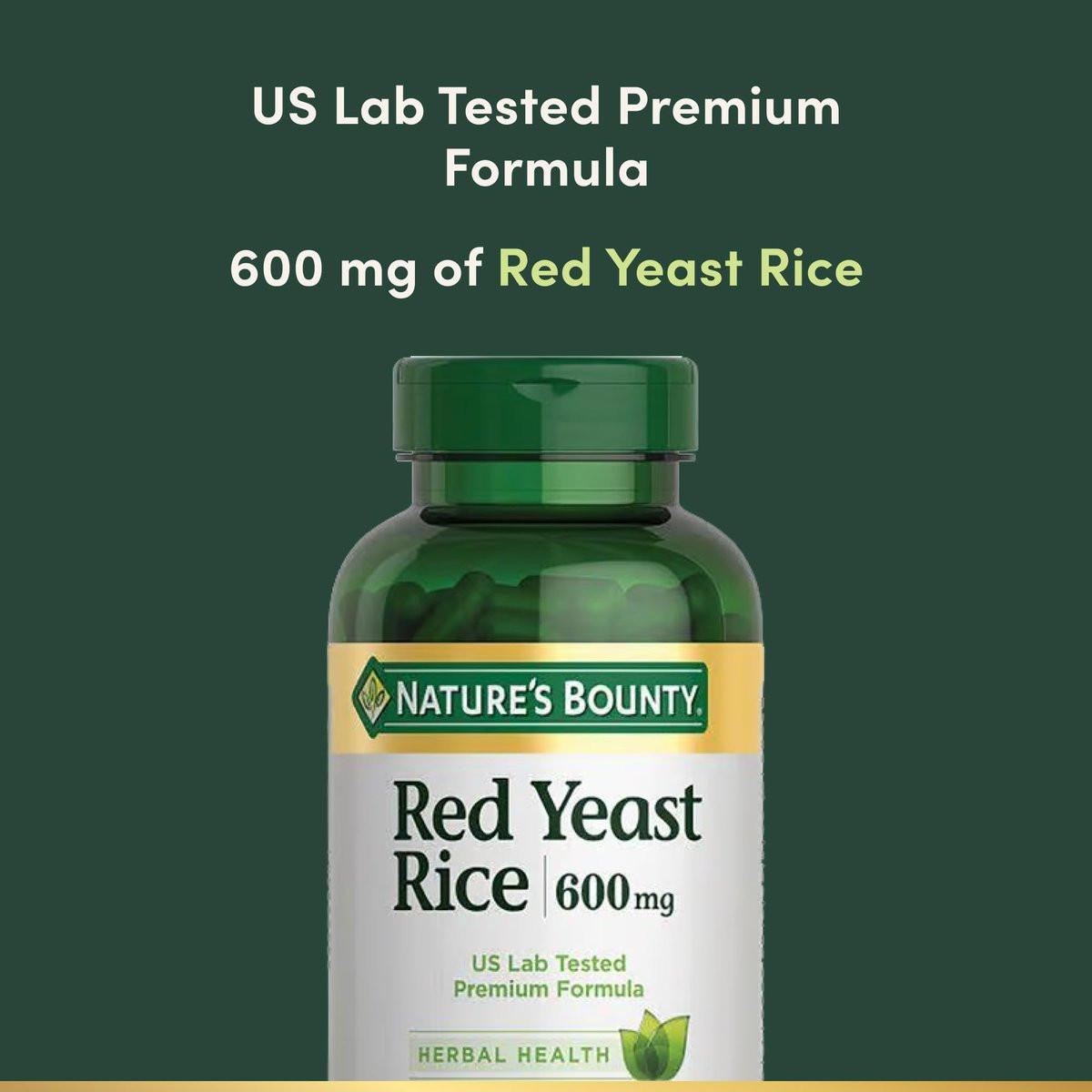 Nature's Bounty Rote Hefe-Reis Kapseln, 600 mg, 120 Kapseln - Nahrungsergänzungsmittel