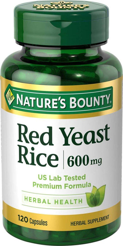 Nature's Bounty Rote Hefe-Reis Kapseln, 600 mg, 120 Kapseln - Nahrungsergänzungsmittel