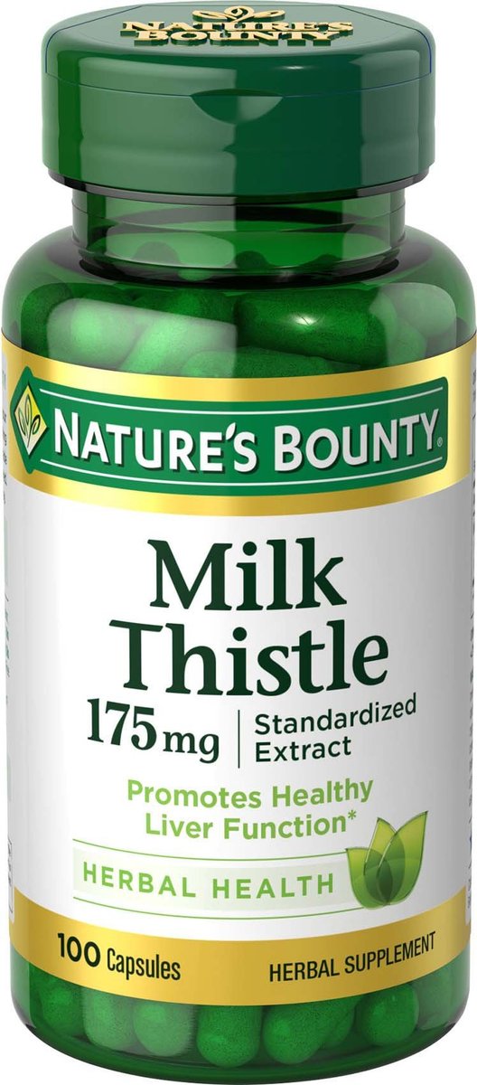 Nature's Bounty Mariendistel, Kräuterergänzung für die Lebergesundheit, 175 mg, 100 Softgels