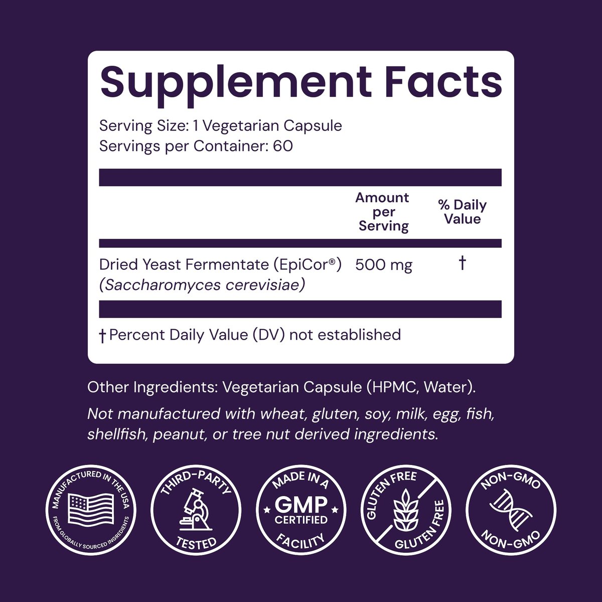 Healthy Origins EpiCor 500 mg – 60 vegane Kapseln mit klinisch erforschtem Hefefermentat zur Unterstützung des Immunsystems, saisonalem Wohlbefinden und gesunder Atemwege – 2-Monats-Vorrat