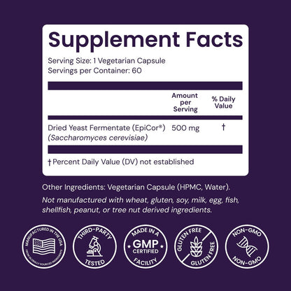 Healthy Origins EpiCor 500 mg – 60 vegane Kapseln mit klinisch erforschtem Hefefermentat zur Unterstützung des Immunsystems, saisonalem Wohlbefinden und gesunder Atemwege – 2-Monats-Vorrat
