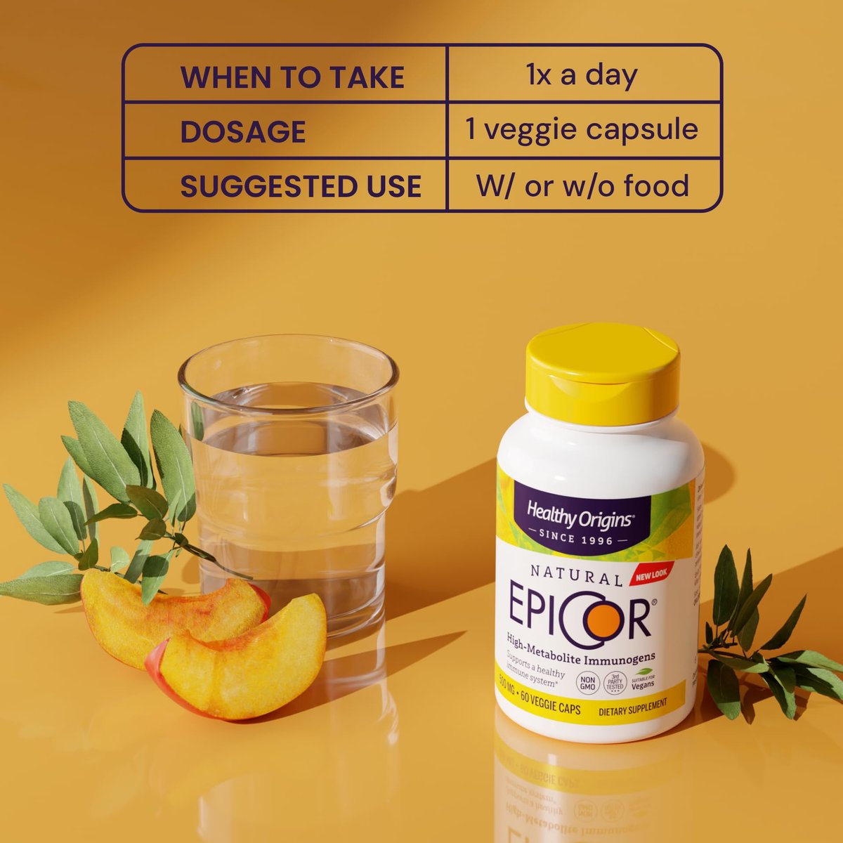 Healthy Origins EpiCor 500 mg – 60 vegane Kapseln mit klinisch erforschtem Hefefermentat zur Unterstützung des Immunsystems, saisonalem Wohlbefinden und gesunder Atemwege – 2-Monats-Vorrat