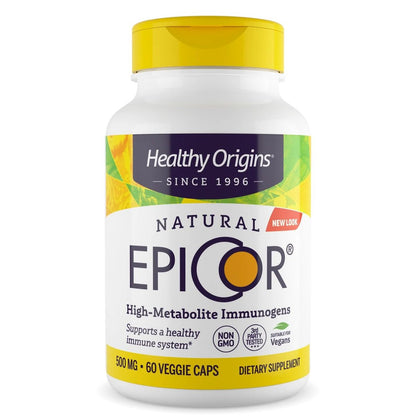 Healthy Origins EpiCor 500 mg – 60 vegane Kapseln mit klinisch erforschtem Hefefermentat zur Unterstützung des Immunsystems, saisonalem Wohlbefinden und gesunder Atemwege – 2-Monats-Vorrat