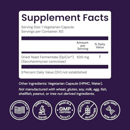 Healthy Origins EpiCor 500 mg – 60 vegane Kapseln mit klinisch erforschtem Hefefermentat zur Unterstützung des Immunsystems, saisonalem Wohlbefinden und gesunder Atemwege – 2-Monats-Vorrat