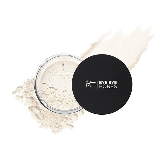 IT Cosmetics Bye Bye Pores – Poreless Finish Loose Setting Powder – Transluzenter Mattpuder für alle Hauttöne – mit Peptiden, Seide, Kollagen & Antioxidantien – 0,23 oz