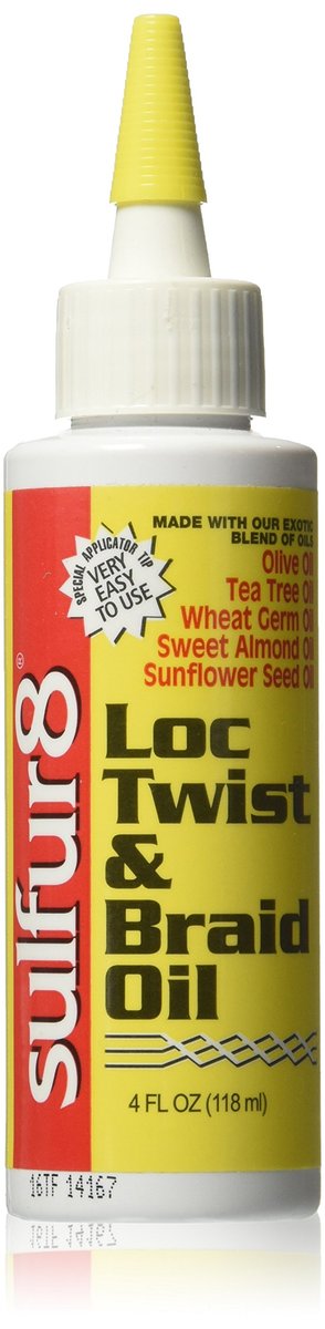 Sulfur 8 Loc Twist & Braid Oil 118 ml – Feuchtigkeitsspendendes Haar- und Kopfhautöl für Locs, Twists & Braids, pflegt, beugt Trockenheit und Haarbruch vor, verleiht Glanz und Kämmbarkeit für alle Haartypen