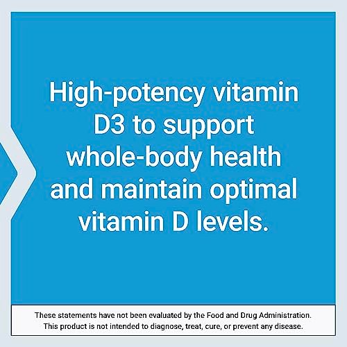 Life Extension Vitamin D3 175 mcg (7000 IE) – Immunsystem, Knochengesundheit, Gehirnleistung, glutenfrei, nicht-GVO, einmal täglich, 60 Softgels (2 Monate Vorrat)