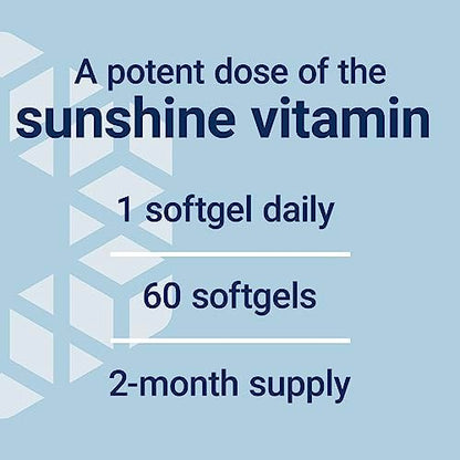 Life Extension Vitamin D3 175 mcg (7000 IE) – Immunsystem, Knochengesundheit, Gehirnleistung, glutenfrei, nicht-GVO, einmal täglich, 60 Softgels (2 Monate Vorrat)