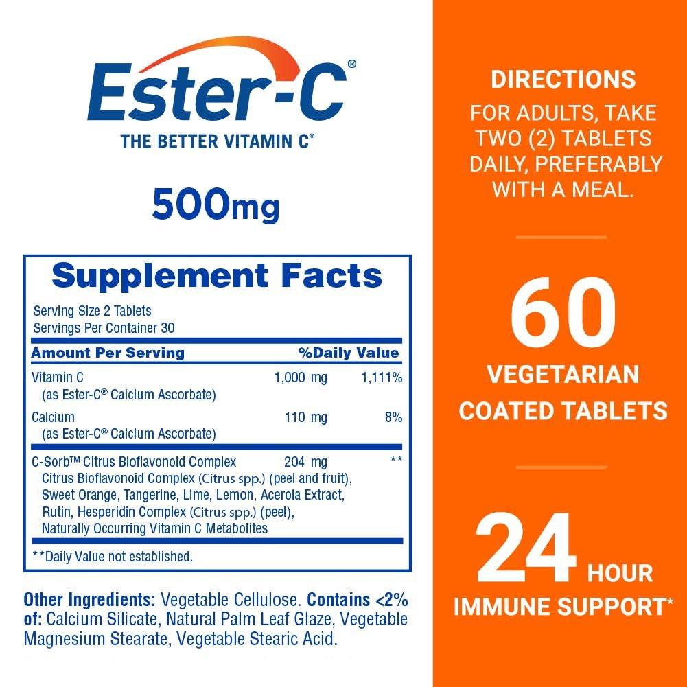 Ester-C Vitamin C 500 mg Tabletten, 60 Stück (1 Packung)
