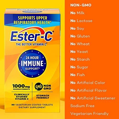 Ester-C Vitamin C 1.000 mg – 90 beschichtete Tabletten, hochdosiert & magenschonend