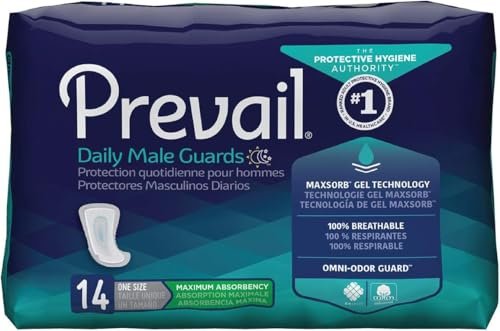 Prevail Inkontinenz-Einlagen für Männer, Maximale Saugfähigkeit, 14 Stück