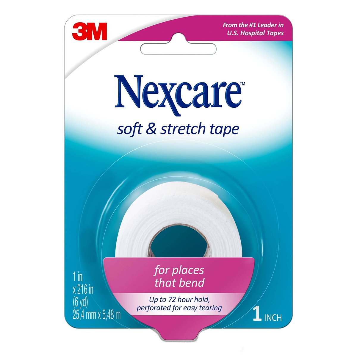 Nexcare Soft & Stretch Erste-Hilfe-Tape – 1 Zoll x 6 Yards, hält Wunden sauber und geschützt