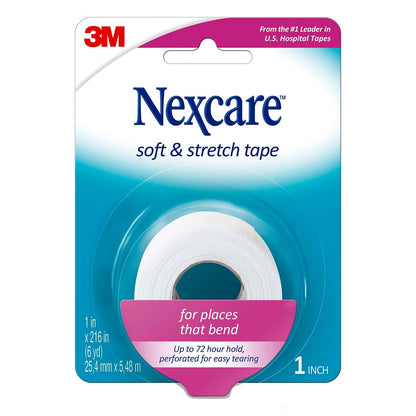 Nexcare Soft & Stretch Erste-Hilfe-Tape – 1 Zoll x 6 Yards, hält Wunden sauber und geschützt
