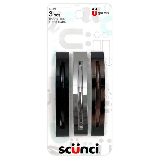 Scunci Offene Haarklammern für dickes Haar – Metall – 3 Stück (1 Packung)