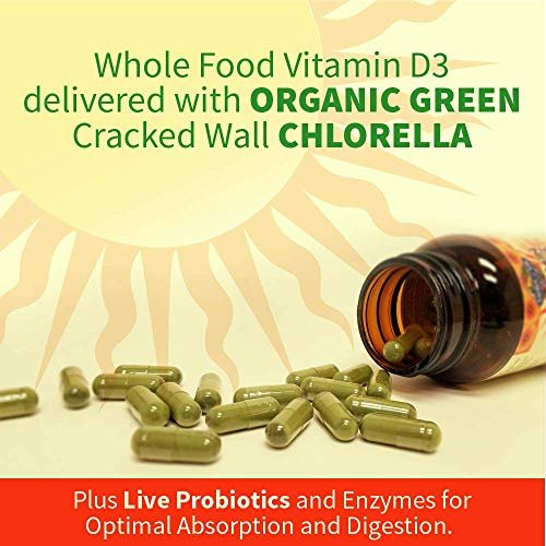 Garden of Life Vitamin Code Roh-Vitamin D3 2.000 IE – 60 Kapseln, rohes Vollwert-Vitamin D mit Chlorella, Obst, Gemüse & Probiotika für Knochen- & Immunsystemunterstützung