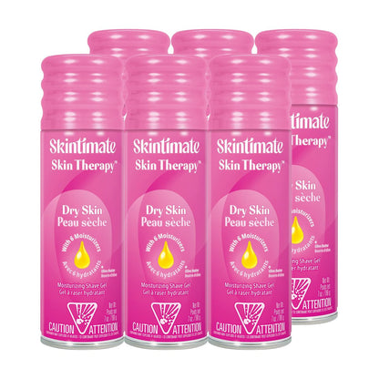 Skintimate Skin Therapy Trockene Haut Rasiergel für Frauen, 6er-Pack | Rasiercreme für Frauen, Rasierschaum, Rasiergel, 7 oz pro Dose