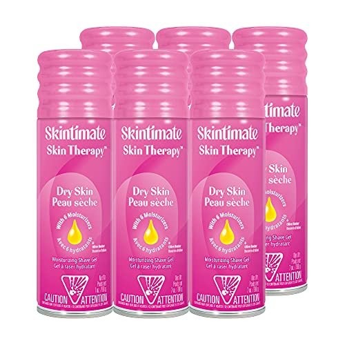 Skintimate Skin Therapy Trockene Haut Rasiergel für Frauen, 6er-Pack | Rasiercreme für Frauen, Rasierschaum, Rasiergel, 7 oz pro Dose
