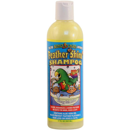 King's Cages Feather Shine 17 oz Haustier-Shampoo mit Aloe Vera Gel für Vögel, Hunde, Katzen – reinigt Federn, Fell und Haut, reduziert Juckreiz und Hautirritationen
