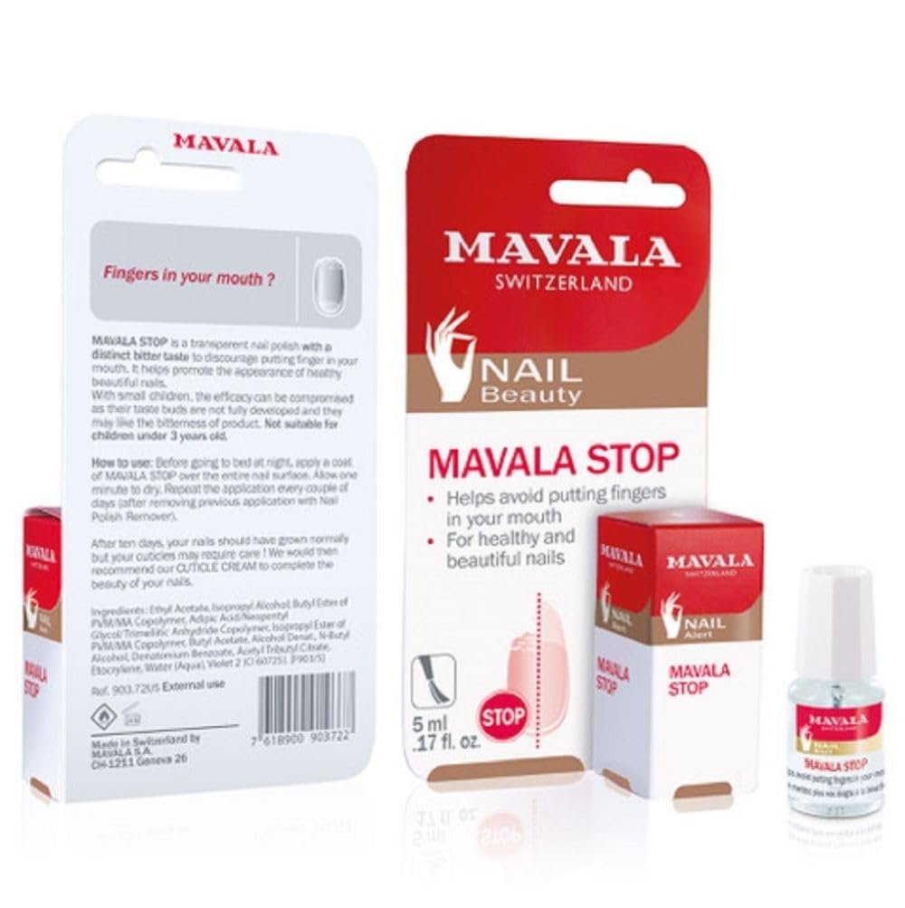 Mavala Stop Nägel-beiß-Stopp Nagellack – Bitterer Geschmack hilft, Finger aus dem Mund zu nehmen – Für Kinder ab 3 Jahren – 0,17 oz